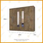 Guardaroupa Casal Com Espelho 6 Portas 4 Gavetas Baunilha