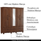 Guardaroupa Decorativo Henry Madeira Bipartido 5 Portas Com E