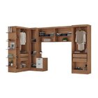 Guardo Roupa Modulado 10 Portas 6 Gavetas 7 Peças  Nogal/bran