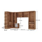 Guardo Roupa Modulado 10 Portas 6 Gavetas 7 Peças  Nogal/bran