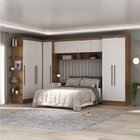 Guardo Roupa Modulado 10 Portas 6 Gavetas 7 Peças  Nogal/bran