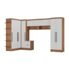 Guardo Roupa Modulado 10 Portas 6 Gavetas 7 Peças  Nogal/bran