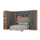 Guardo Roupa Modulado 10 Portas 6 Gavetas 7 Peças  Nogal/graf