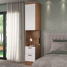 Guardo Roupa Modulado 6 Portas 4 Gavetas 4 Peças  Nogal/branco