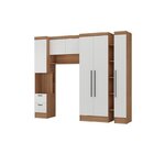 Guardo Roupa Modulado 6 Portas 4 Gavetas 4 Peças  Nogal/branco