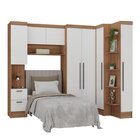 Guardo Roupa Modulado 7 Portas 4 Gavetas 5 Peças  Nogal/branco
