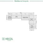 Guardo Roupa Modulado 7 Portas 4 Gavetas 5 Peças  Nogal/grafi