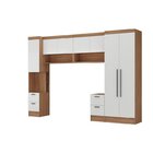 Guardo Roupa Modulado 7 Portas 6 Gavetas 5 Peças  Nogal/branco