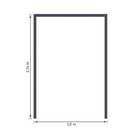 Guarnição de Alumínio Pintado Cinza para Porta Balcão 2,14x1,60m Vivace Artens