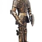 Guerreiro Medieval Estatua De Lata Vintage