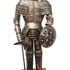 Guerreiro Medieval Estatua De Lata Vintage (cj-023)