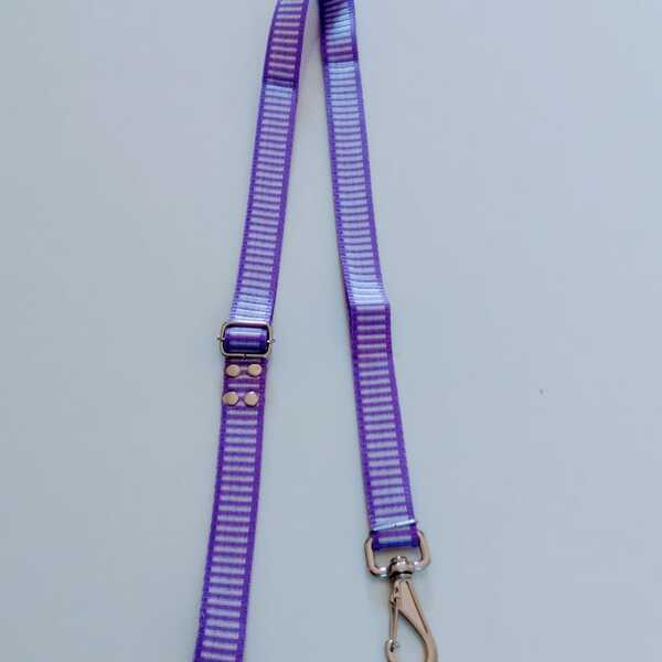 Guia Cachorro Smooty Pet Com Regulagem G Listrada Lilás/branco