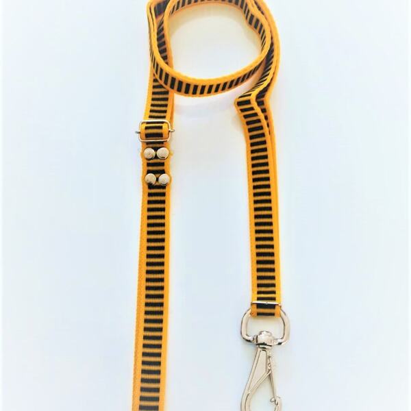 Guia Cachorro Smooty Pet Com Regulagem M Listrada - 1 Amarelo