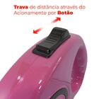 Guia De Cachorro Rosa Retrátil 3 Metros - Casambiente