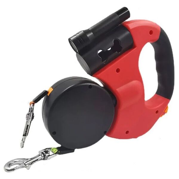 Guia Dupla Para Cães Retratil Pet 3 Metros Resistente Com Lan