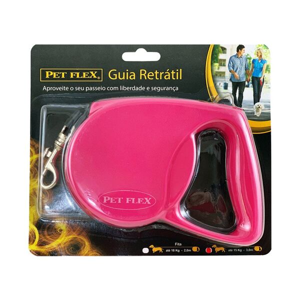Guia Retrátil Para Cachorro Cordão 3 Metros Até 15kg - Guia E