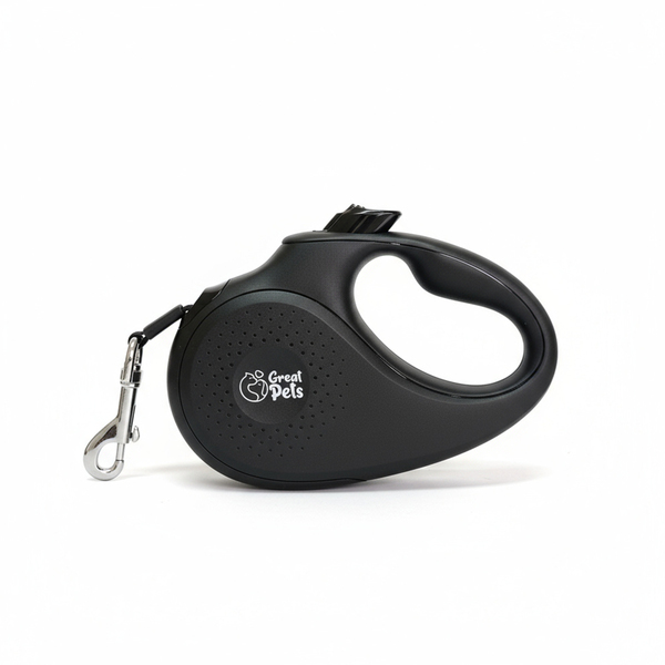 Guia Retrátil para Gato e Cachorro PP Preta Plástico Great Pets