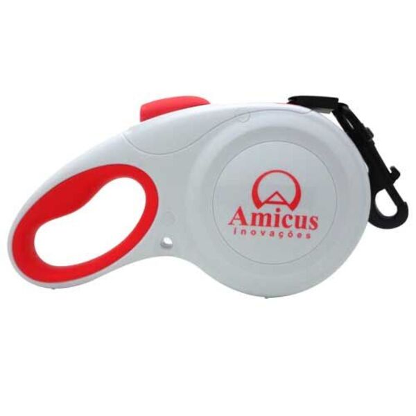 Guia Retrátil Star Flex - Vermelho E Branco - Tamanho P