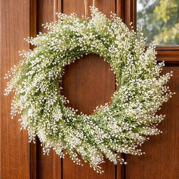 Guirlanda Branco Artificial Enfeite Parede Porta Flores 30cm