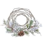 Guirlanda Com Folhas Neve E Pinhas 48cm 1100226