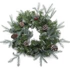 Guirlanda De Natal Enfeite De Porta Ramos Verdes Com Pinhas 5