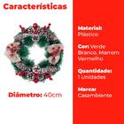 Guirlanda De Natal Porta Com Neve 40x40cm - Casambiente Natal