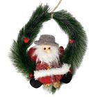 Guirlanda De Natal Porta Com Papai Noel De Chapéu - Casambien