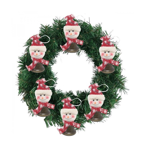 Guirlanda Decorada 40cm Com 6 Sinos Metal Rústico Pelúcia Bon