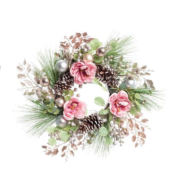 Guirlanda Decorada Bolas Flores E Pinhas 65 Cm 1107502