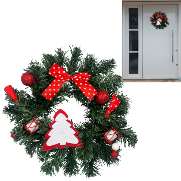 Guirlanda Enfeite De Natal Cerejas Laço  Luxo 25 Cm Média