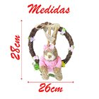 Guirlanda Enfeite Páscoa Coelhinho Palha 26cm