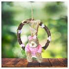 Guirlanda Enfeite Páscoa Coelhinho Palha 26cm