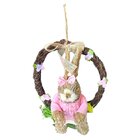 Guirlanda Enfeite Páscoa Coelhinho Palha 26cm