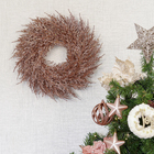 Guirlanda Folhas com Glitter Rosé 30x30cm Cromus