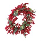 Guirlanda Folhas e Frutas Vermelho e Verde 55x55cm Cromus