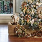 Guirlanda Folhas e pinhas Marrom e Verde 35x35cm Cromus