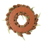 Guirlanda Folhas e pinhas Marrrom e Verde 35x35cm Cromus