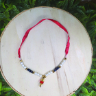 Guirlanda Indiana De Miçanga Azul E Dourado 747