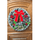 Guirlanda Merry Christmas Natal Neve Decoraçao 40 Cm Luxo Enf