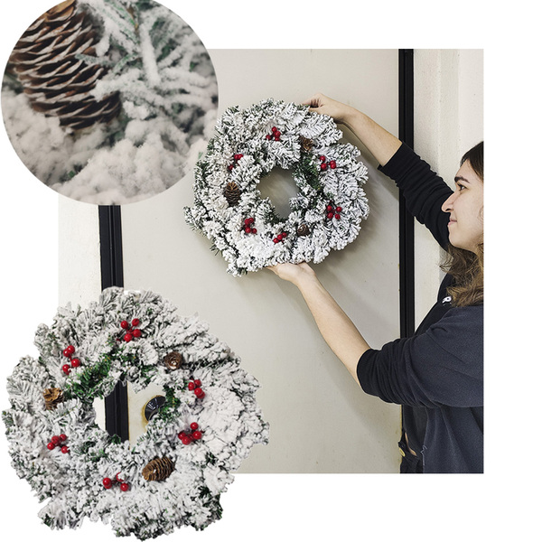 Guirlanda Natal Pinheiro Cerejas Porta Enfeite Natalino 100 G