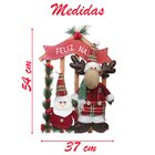 Guirlanda Natalina De Madeira Enfeite De Porta Decorada 54cm