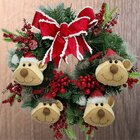 Guirlanda Natalina Enfeite De Porta Arranjo Ursinhos De 55cm