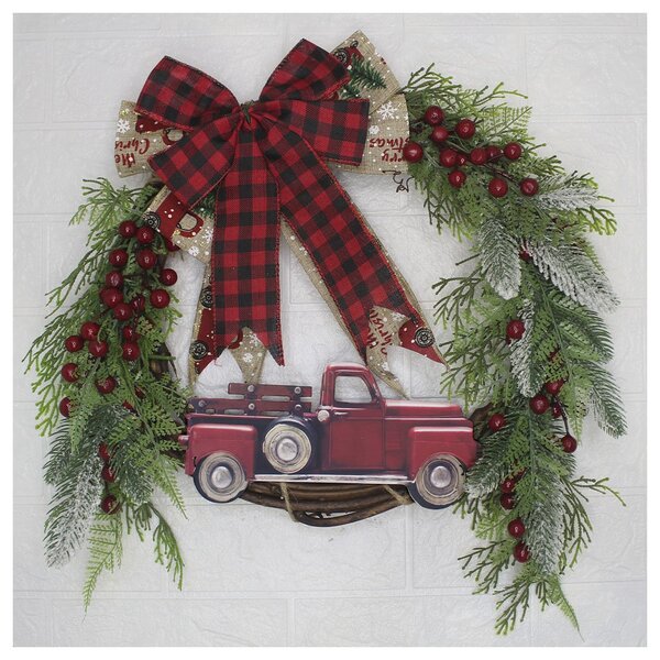 Guirlanda Natalina Enfeite De Porta Natal Carro 40cm