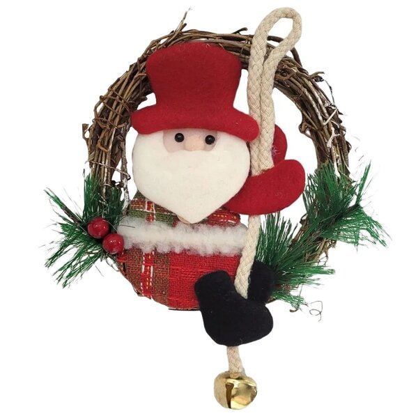 Guirlanda Natalina Enfeite De Porta Papai Noel 21cm