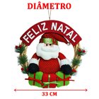 Guirlanda Natalina Feliz Natal Em Madeira Papai Noel 33cm