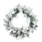 Guirlanda Nevada Plástico e Metal Verde e Branco 45cm Cromus