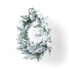 Guirlanda Nevada Plástico e Metal Verde e Branco 45cm Cromus