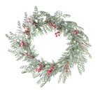 Guirlanda para Porta ou Parede Plástico Metal Verde 55x55x7cm Cromus