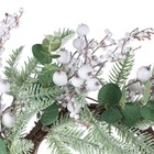 Guirlanda para Porta ou Parede Plástico Metal Papel Verde e Branco 55x55x4cm Cromus