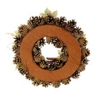 Guirlanda Pinha e Cereja Marrom e Verde 35x35cm Cromus